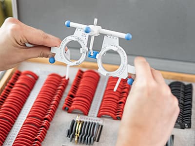 Untersuchung für eine Lesebrille 
